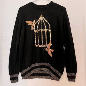 H&M Sequin Bird Sweater